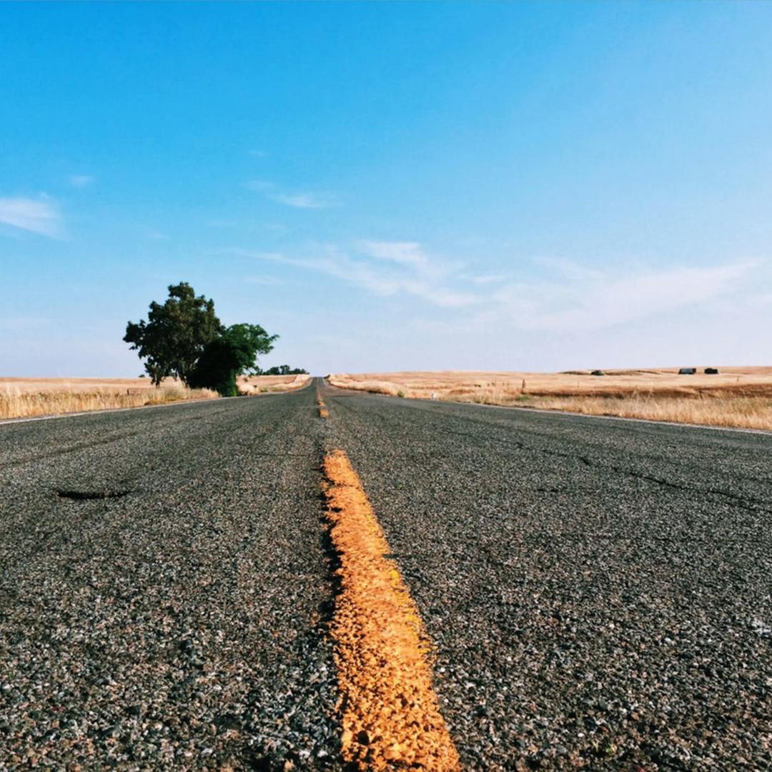 image of an open desert road